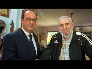 Reunión de Fidel Castro y François Hollande en La Habana