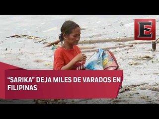 Dos muertos por tifón Sarika en Filipinas