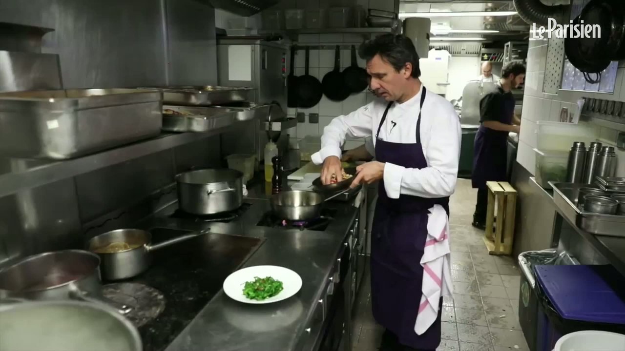 La recette du chef Pasteau avec des produits franciliens : faux filet de boeuf et sa fondue de blettes