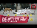 Septiembre es el mes de 2016 con más homicidios dolosos en México