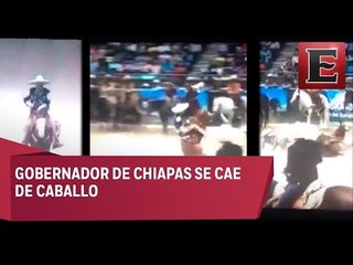 VIDEO: Manuel Velasco se cae al intentar hacer una suerte charra