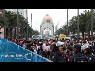 Concentración de manifestantes en el zócalo capitalino