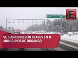Suspenden clases en Durango por nevada