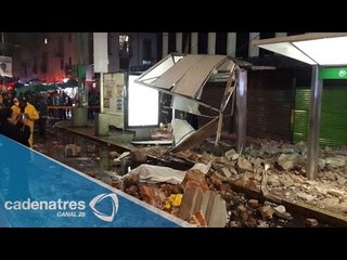 DF: Un muerto por caída de fachada en edificio en Garibaldi