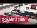 Intensa tormenta en Canadá provoca carambola de vehículos