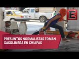 Encapuchados destrozan gasolineras en Chiapas