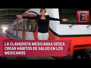 Paola Espinosa fomenta la actividad física en el Tren Suburbano