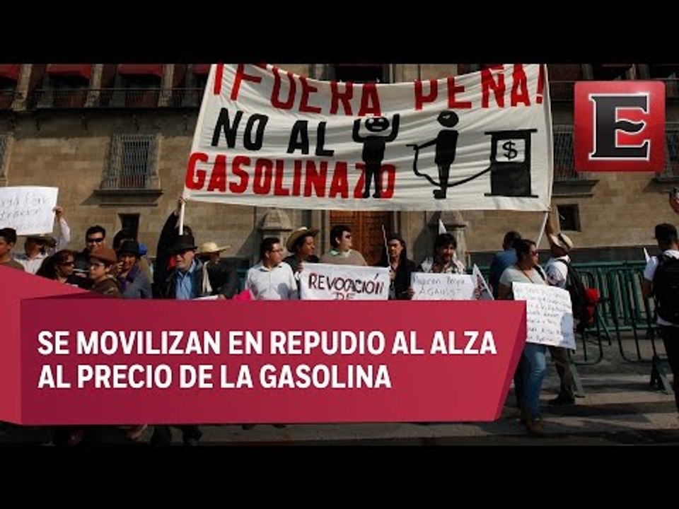 Protesta en el Zócalo capitalino y Reforma contra el gasolinazo