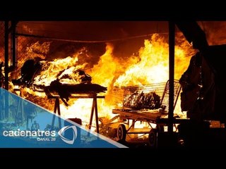 Controlado incendio en Central de Abasto en Puebla