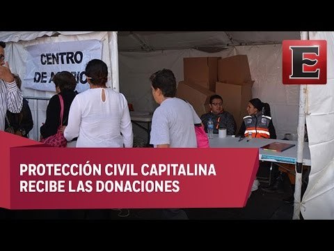 Instalan centro de acopio en el Zócalo capitalino para afectados de Tultepec