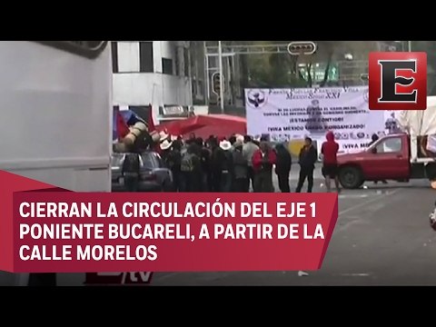 Campesinos bloquean calles del Centro Histórico por gasolinazo