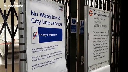 Tube strikes see overcrowding at Bank during evening rush hour