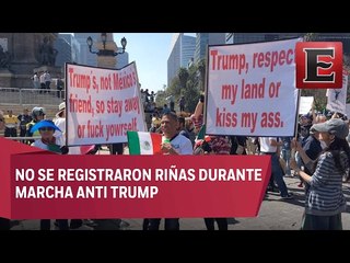 Saldo blanco en marchas contra Donald Trump en la CDMX