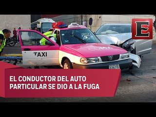 Un herido al chocar camioneta contra taxi en la colonia Guerrero