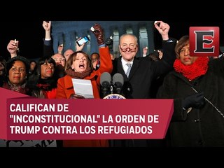 Скачать видео: Demócratas rechazan orden de migración de Trump