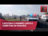 Hallan a cinco hombres ejecutados en carretera de Veracruz