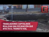 Reparan fuga de agua en calles de la delegación Álvaro Obregón