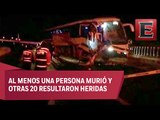 Fuerte choque entre camión y autobús en la México-Puebla