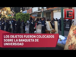 Desalojo en la colonia Narvarte y choque de patrulla en la Obrera