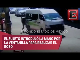 Combi arrastra a supuesto asaltante en Naucalpan