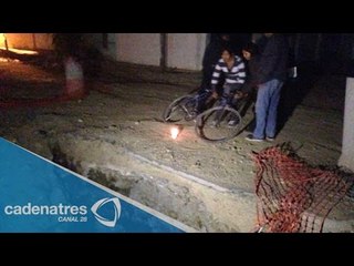 Muere anciano al caer en un socavón en Chalco, Edomex