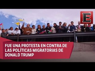 Forman cadena humana en el Río Bravo