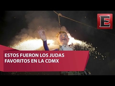 Queman figura de Trump en la tradicional Quema de Judas en la CDMX
