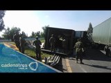 Tres heridos deja accidente de vehículo militar en la Texcoco-Lechería