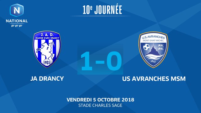 J10 : JA Drancy - Avranches MSM (1-0), le résumé