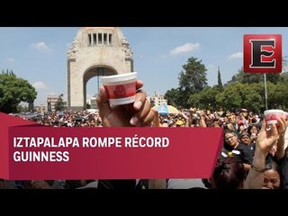Iztapalapa rompe Récord Guinness de personas comiendo helado