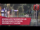 Inundaciones y caos vial al sur de la CDMX por lluvias