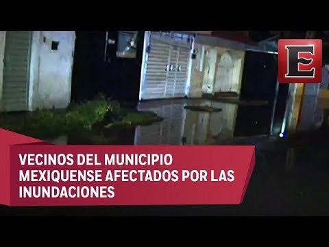 Tromba deja severas anegaciones en Neza