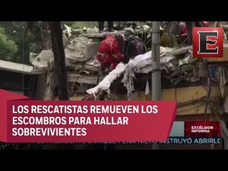 Recuperan el cuerpo de dos personas de un edificio colapsado en calzada Tlalpan