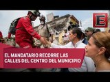 Peña Nieto evalúa daños en el afectado Jojutla, Morelos