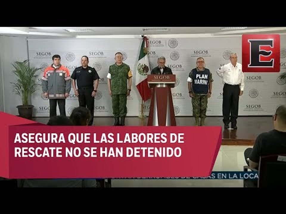 Conferencia de prensa de Protección Civil sobre las labores de rescate