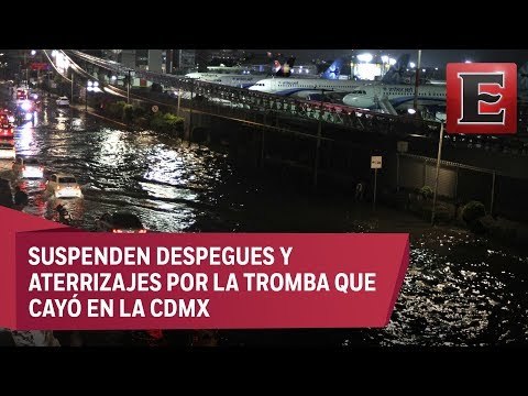 Lluvia e inundaciones afectan actividades en el AICM