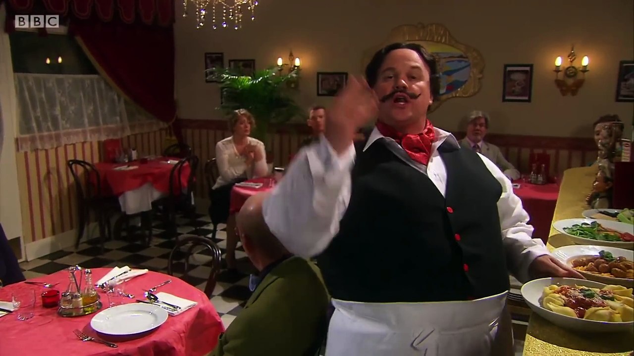 Opera Oliver the singing waiter who laments the lack of customers in ...