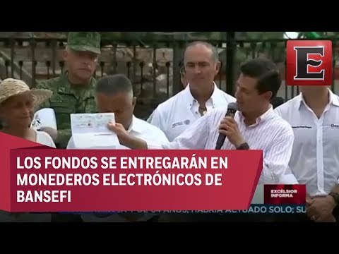 EPN anuncia entrega de apoyos económicos a damnificados