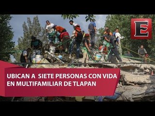 Dos mujeres piden ayuda entre escombros en multifamiliar de Tlalpan