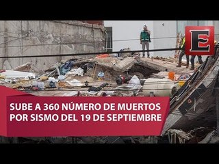 Hasta el momento ya son 361 los  muertos por sismo del 19S