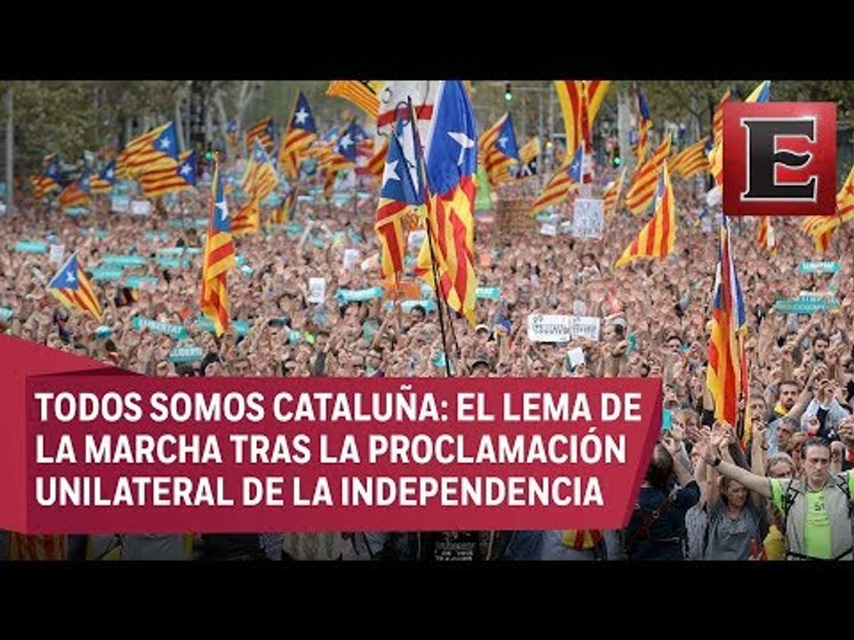 Manifestaciones multitudinarias en Cataluña para respaldar el 155