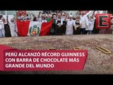 Perú rompe récord con la barra de chocolate más grande del mundo
