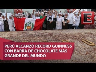 Perú rompe récord con la barra de chocolate más grande del mundo