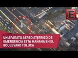 Avioneta aterriza de emergencia en el Estado de México