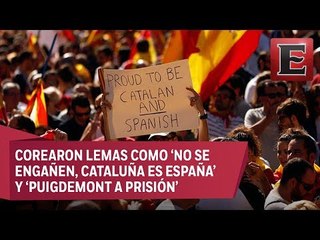 Miles protestan contra intención separatista de Cataluña