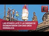 Retiran de la Catedral Metropolitana dos esculturas dañadas por sismo