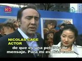 Nicolas Cage es entrevistado en la premiere de la película 