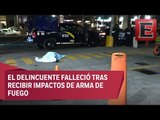 Policía capitalino evita asalto a gasolinera y mata a disparos a ladrón