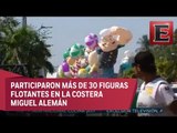 Realizan desfile de globos gigantes en Acapulco