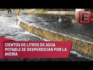 Fuga de agua en la zona de Picacho-Ajusco